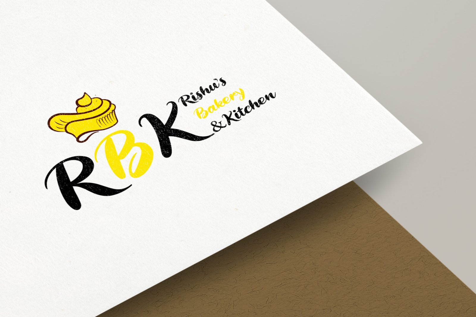 Logo design mockup on book