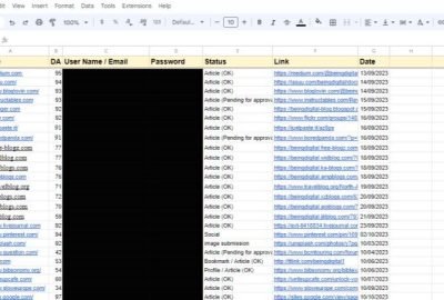 Backlinks Sheet